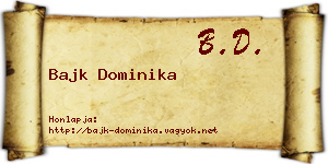 Bajk Dominika névjegykártya